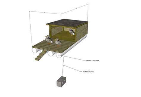We have been trying to figure out a floating house that is easy and inexpensive to make. floating duck house | Duck house plans, Duck house, Duck ...
