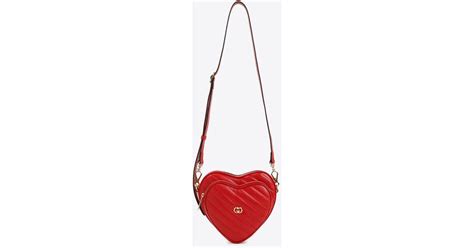 Gucci Interlocking Logo Heart Shaped Bag In Red Lyst
