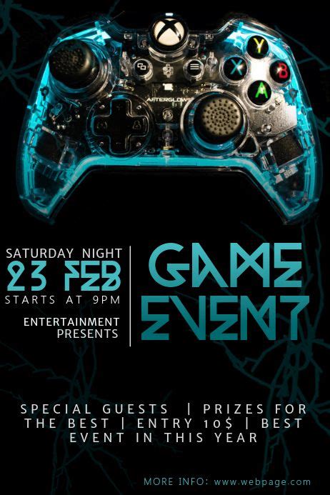 Video Game Event Flyer Template Gaming Posters Event Flyer Event