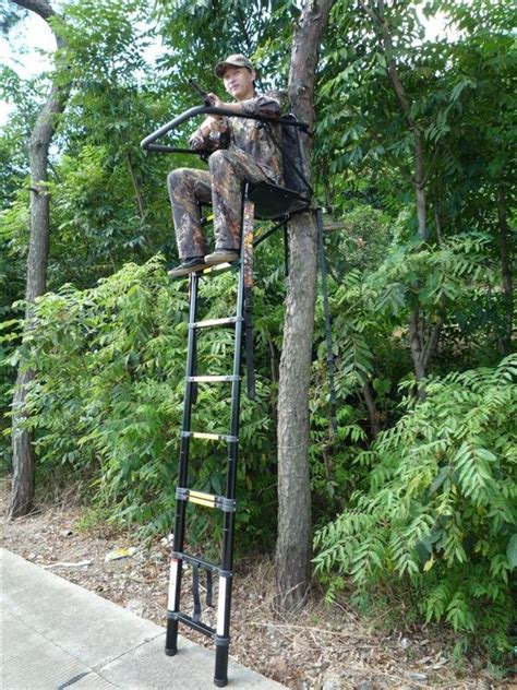 Item Nodst030 Telescopic Tree Stand Folding Hunting Ladder Stand With