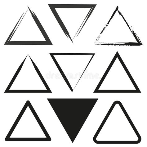 Set With Brush Triangles Ink Paint Brush Stain Design Element Vector