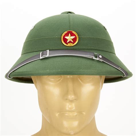 North Vietnamese Army Vietcong Pith Helmet With Red Star Badge Ebay