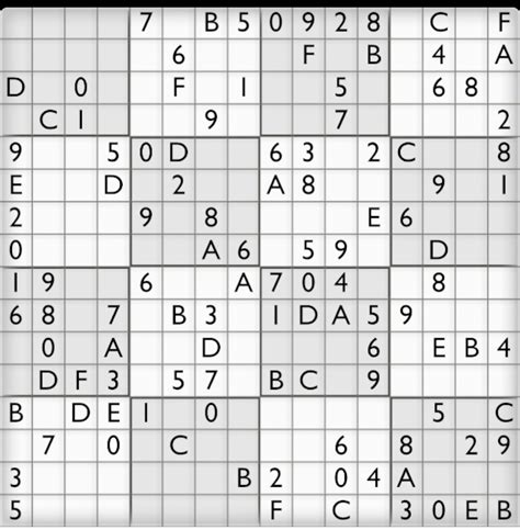 Sudoku 16 X 16 Para Imprimir Super Sudoku 16x16 Para