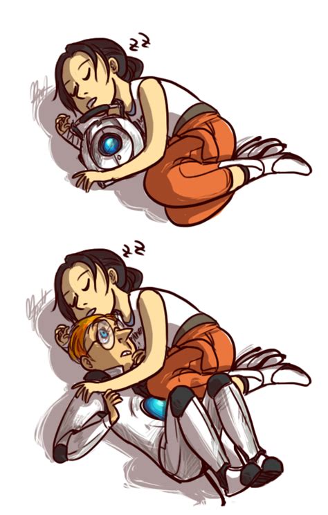 Portal 2 Wheatley And Chell By Ky Nim On Deviantart