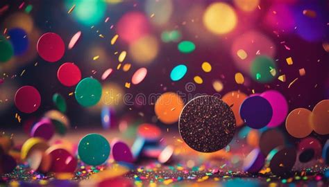Abstract Colorful Confetti Background With Blurred Confetti Background