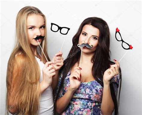 Two Stylish Sexy Hipster Girls Best Friends Ready For Party — Stock