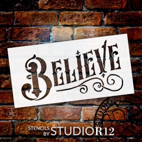 Believe Word Art Stencil Magical Vintage 8 X 4 Stcl8731 By Studior12