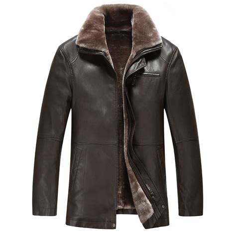 10012 Winter Fur Coat leather jacket male sheep skin leather winter ...