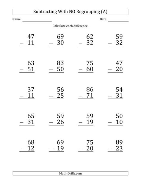 Add to my workbooks (5) download file pdf embed in my website or blog add to google classroom share through whatsapp. Two Digit Subtraction - Breadandhearth