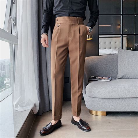 Details 78 Mens High Waisted Pleated Trousers Incdgdbentre