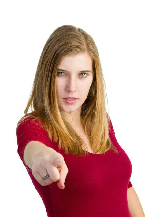 Serious Woman Pointing Stock Image Image Of Finger Person 67099785