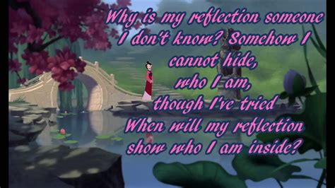 Reflection W Lyrics From Disneys Mulan Youtube