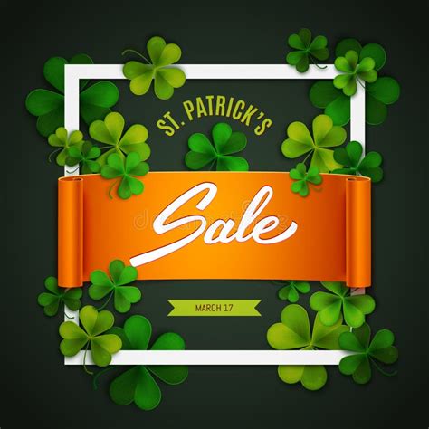 Sale Advertisement Banner For Saint Patrick S Day Realistic Green
