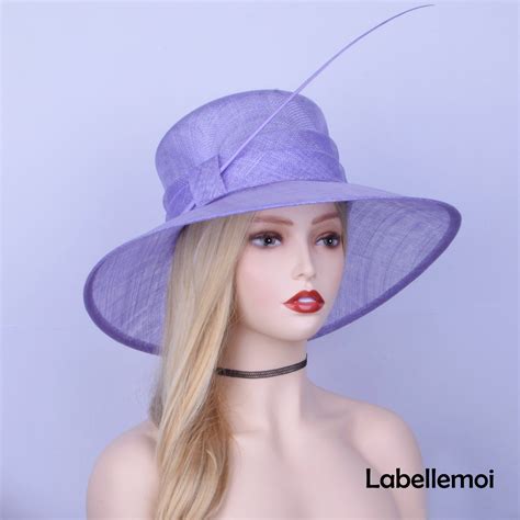 New Lavender Purple Sinamay Hat Wide Brim Kentucky Derby Hat Etsy