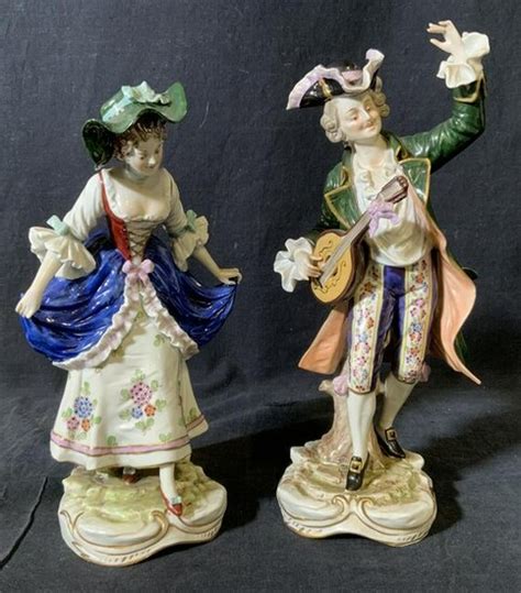 Pair Capodimonte Porcelain Figural Statues In United States