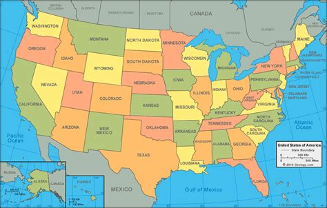 Map Of The States Of America Reba Valera