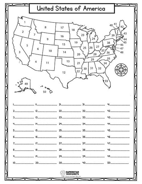 United States Map Fill In The Blank Gabbi Joannes