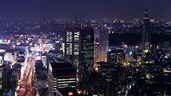 Megalopolis with height. Widescreen HQ cityscapes for the laptop. Night ...