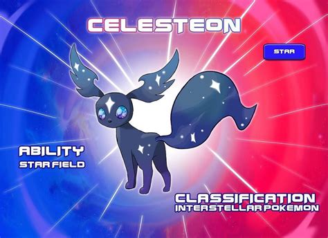 Introducing My First Pokémon Celesteon 🌌it Is A Star Type Pokemon