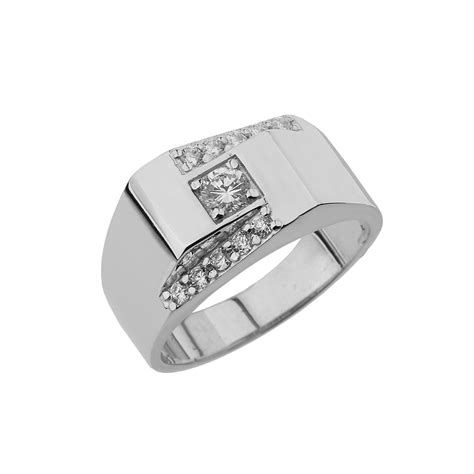 White Gold Elegant Mens Ring