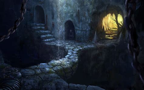 Cave Fantasy World Underground Sphere Darkness Fantasy Hd