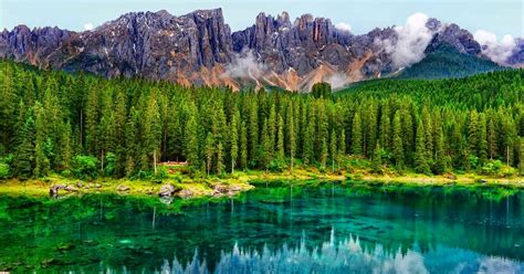 Amazing Wallpapers Karersee Lake In The Dolomites In South Tyrol Itlay