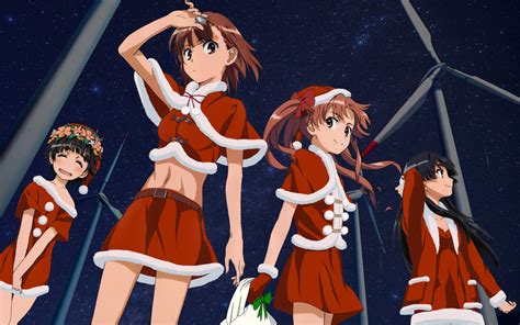 Christmas Misaka Mikoto Santa Costume Saten Ruiko Shirai Kuroko To Aru Kagaku No