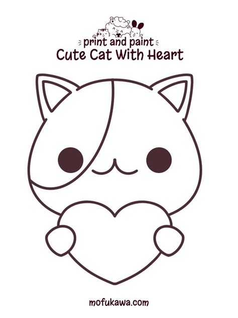 Free Coloring Pages Kawaii Cat