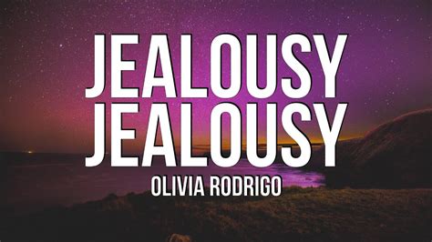 Olivia Rodrigo Jealousy Jealousy Lyrics Youtube