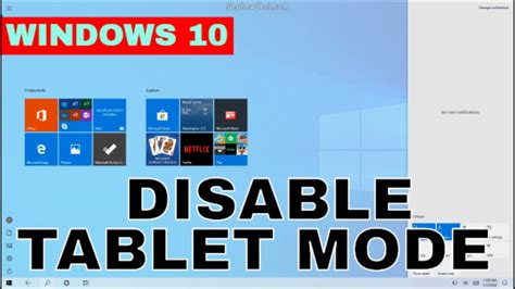 How To Disable Tablet Mode In Windows 10 Youtube