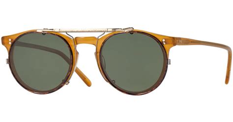 Lyst Oliver Peoples Sir Omalley 45 Flip Clip Sunglasses In Brown