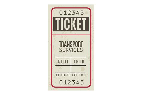 Transport Service Ticket Template Vinta Graphic By Yummybuum