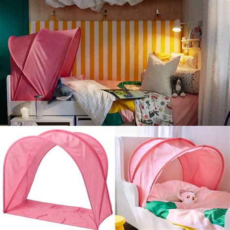 Ikea Sufflett Bed Tent Pink 708090 Shopee Malaysia