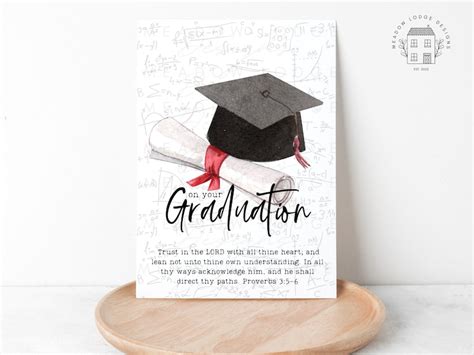 Printable Graduation Christian Card Christian Graduation Card Etsy