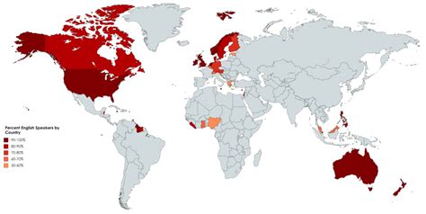 Countries Where Over 50 Of The Population Speaks English Either As A