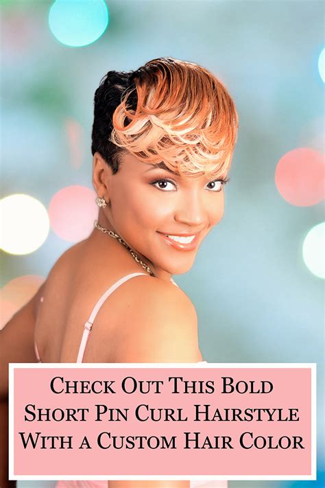 Check Out This Bold Short Pin Curl Hairstyle With A Custom Hair Color