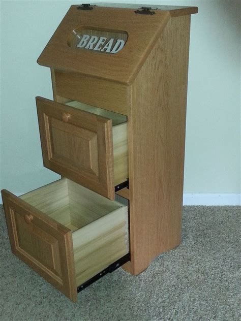 Amish Made Wooden Potato Bin With Drawers