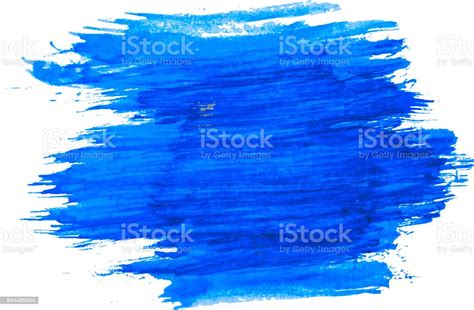 Blue Watercolor Texture Paint Stain Brush Stroke Isolated On White