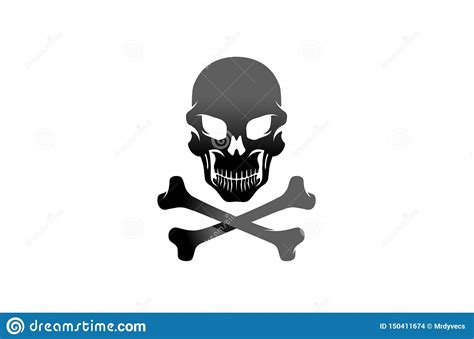 Creative Black Skeleton Bones Skull Logo Design Vector Illustration ...