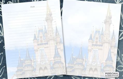 Printable Castle Stationery Disney Cinderella Writing Etsy Please
