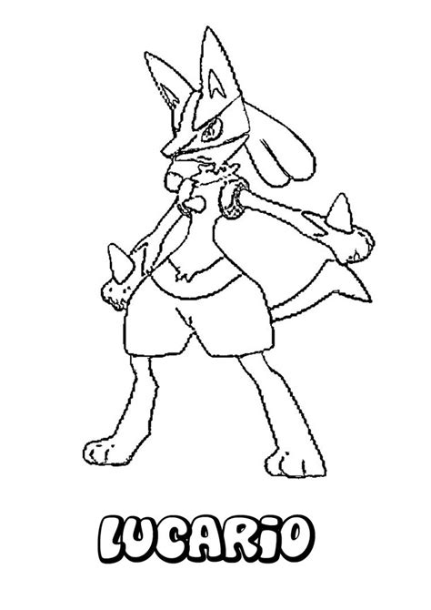 Fighting Pokemon Coloring Pages Lucario Pokemon Coloring Pages