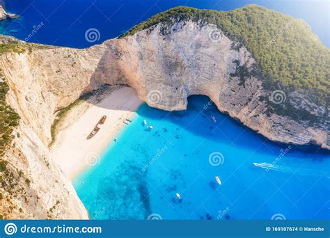 The Popular Navagio Shipwreck Beach On The Greek Island Of Zakynthos