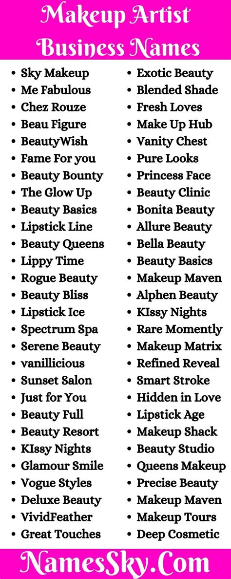 Best Makeup Artist Business Names Tutorial Pics