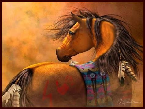 Native American Horse Painting American Art Horse Native Painting