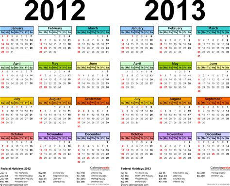 Year Calendar Printable 2013 Calendar Template 2016