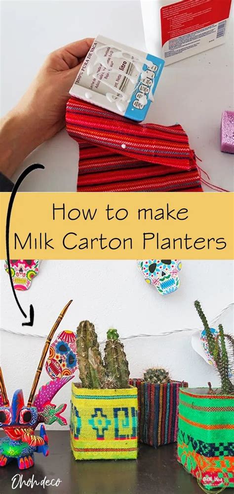 How To Make Milk Carton Planters Ohoh Deco In 2020 Recycled
