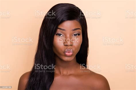Photo Of Charming Cute Young Lady Pouted Plump Lips Send Air Kiss Look