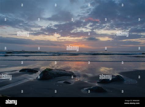 Pacific Coast Sunset Stock Photo Alamy