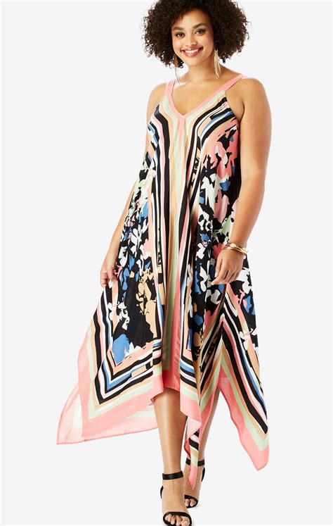 Scarf Print Maxi Dress Plus Size Dresses Roamans