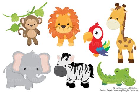 Cute Jungle Animal Clipart And Vectors By Amanda Ilkov